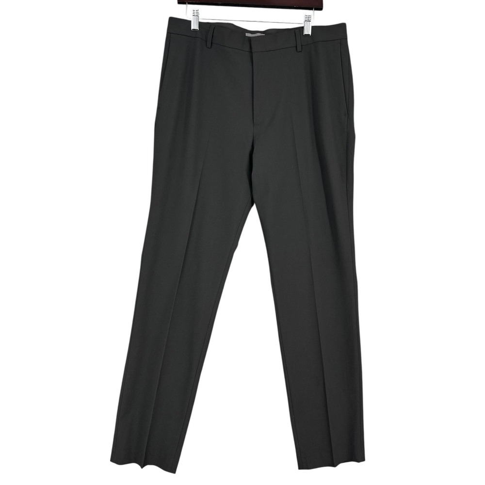 H&M Classic Black Slim Fit Polyester Elastane Corpcore Dress Pants US 34 x‎ 31
